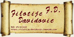 Filotije Davidović vizit kartica